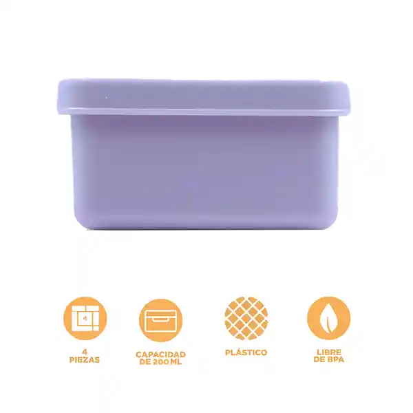 Contenedor Para Alimentos de de Colores 200 mL Miniso