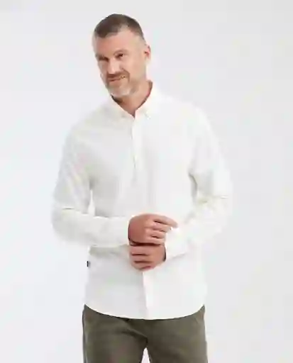 Camisa Manga Larga Slim Fit Blanco Ponche Claro M Chevignon