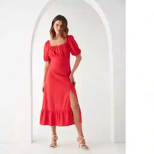 Vestido Rojo Mineral Medio Talla S 699E011 Esprit