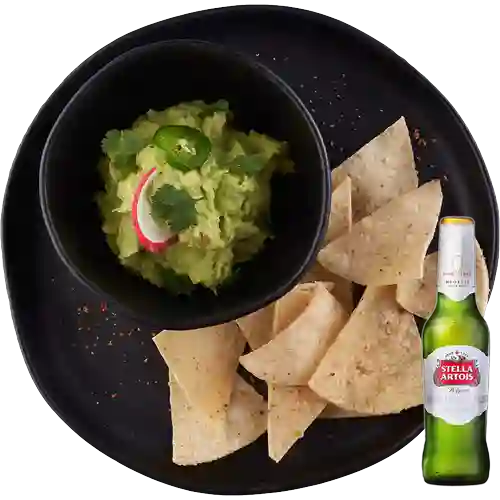 Combo Guacamole + Cerveza Stella Artois Bot. 330ml