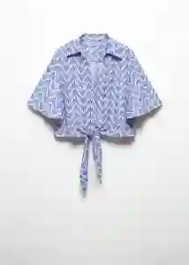 Camisa Plum Azul Talla S Mujer Mango