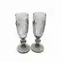 Set Copa Champaña Kenia Gris 160 mL Ambiente Gourmet