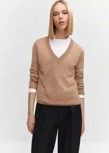 Jersey Luccav Camel Talla XL Mujer Mango