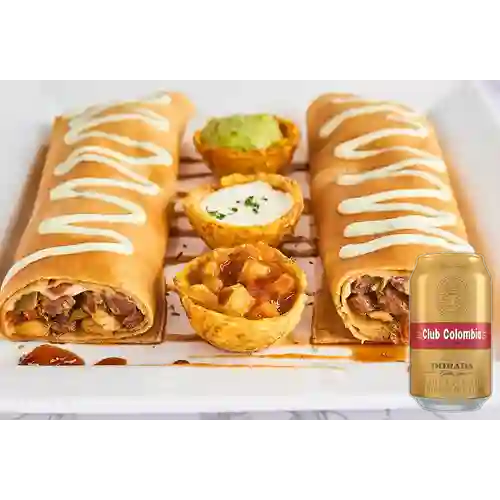 Combo Crepe Mexicano + Club col. Dorada Lta 330ml