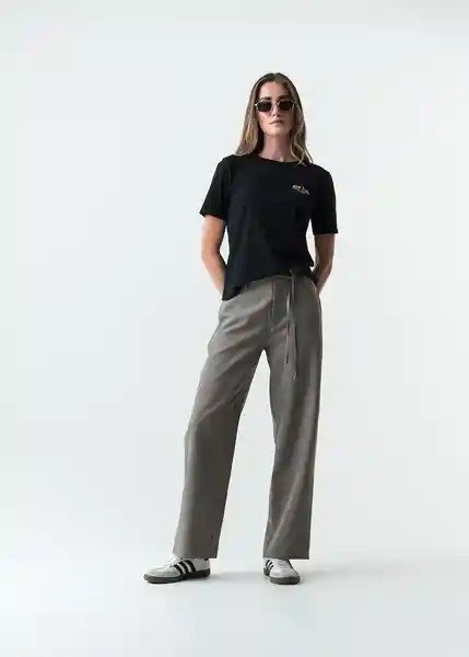 Camiseta Mujer Negro Puro Ultraoscuro Talla S 403G041 Naf Naf