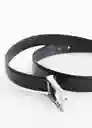 Cinturón Plate Negro Talla 91 Hombre Mango