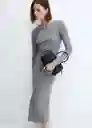 Vestido Bacilo Gris Talla M Mujer Mango