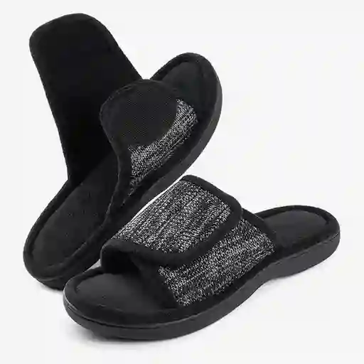 Rockdove Pantuflas Para Hombre Moc Negro L