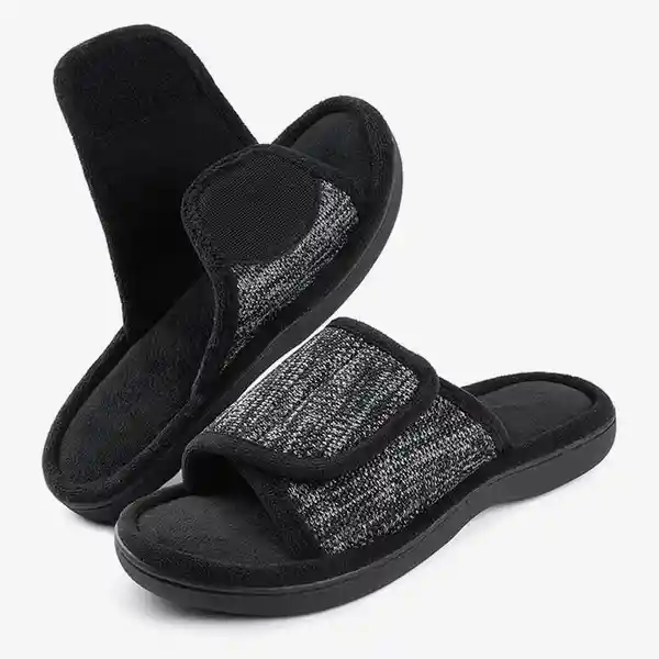 Rockdove Pantuflas Para Hombre Moc Negro L