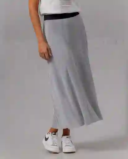 Falda Mujer Gris Plateado Medio Talla 14 35916 Rifle