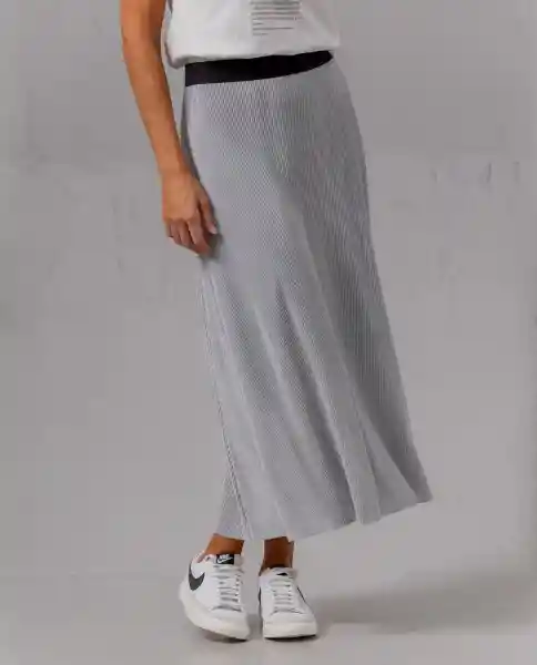 Falda Mujer Gris Plateado Medio Talla 14 35916 Rifle