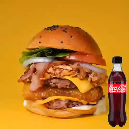 Hamburguesa filomón + coca-cola sin azúc