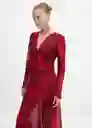 Vestido Roses Rojo Talla XS Mujer Mango