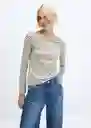 Camiseta Saco Piedra Talla S Mujer Mango