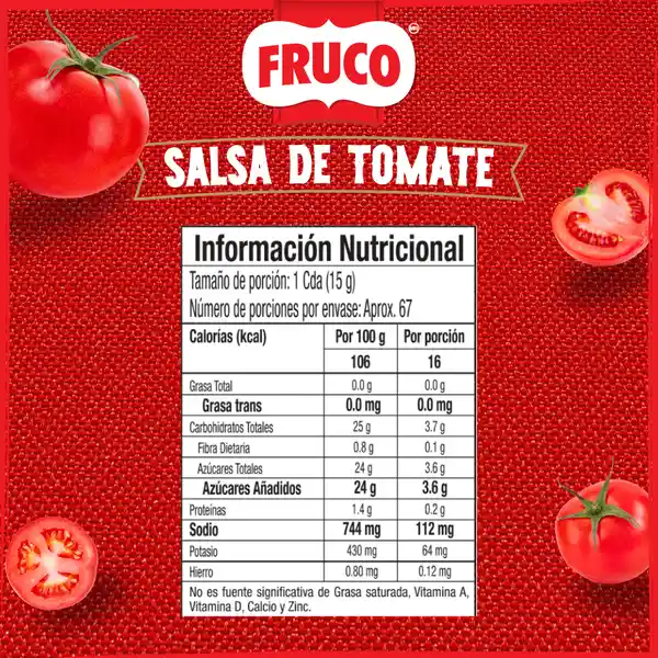 Salsa de Tomate Fruco Doypack Pague 800 g Lleve 1000 g