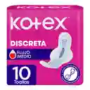 Toalla Higiénica Kotex Ultrafina Discreta 10 Und