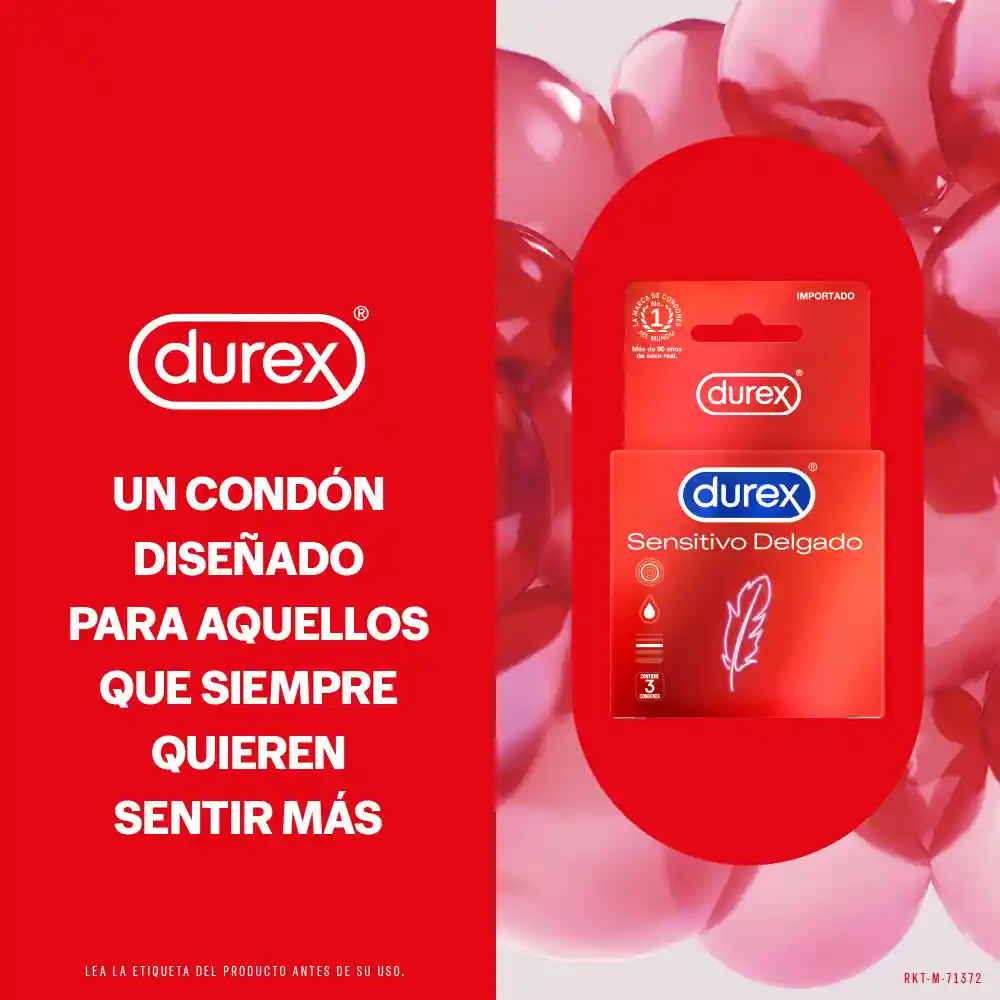 Condones Durex Sensitivo Delgado - Caja 3 unidades