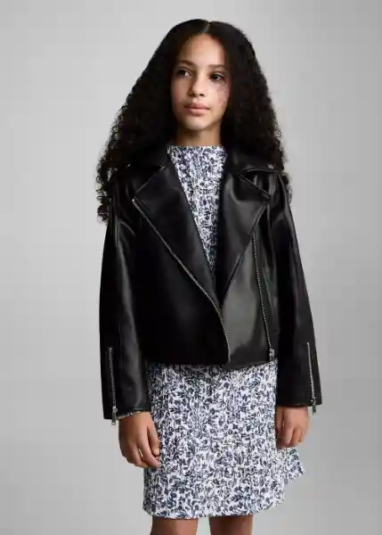 Chaqueta Cazadora Galia Negro Talla 10 Niños Mango