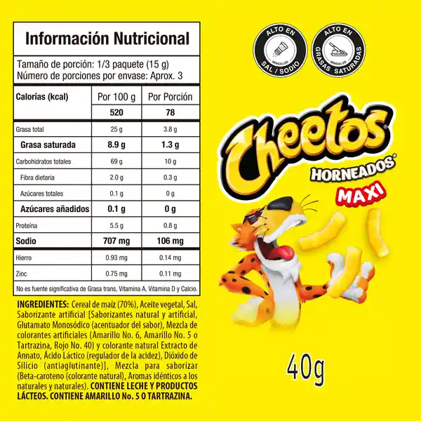 Cheetos Pasabocas de Maíz Horneados Maxi