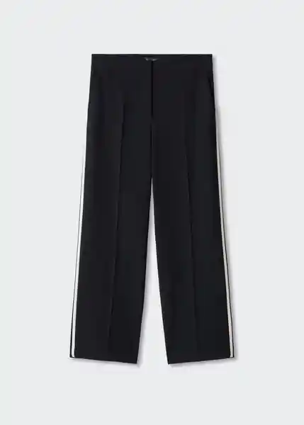 Pantalón Piping Negro Talla L Mujer Mango