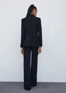 Blazer Americana Iguana Negro Talla M Para Mujer Mango