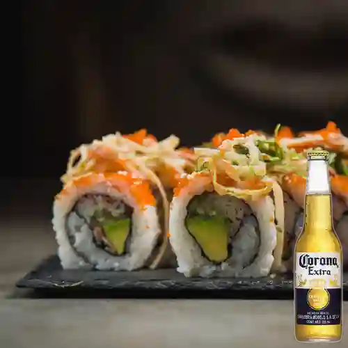 Combo Roll Dinamita 10 Bocados + Corona Bot. 355ml