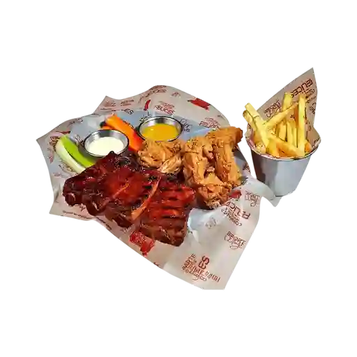 6 Alitas y ½ Costilla BBQ