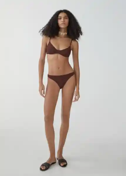 Top Bikini Solene Chocolate Talla XS Mujer Mango