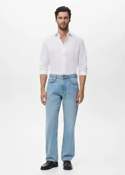 Camisa Giro Blanco Talla L Hombre Mango