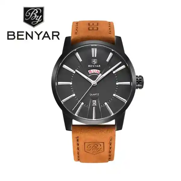 Reloj Hombre Café BY-5101 BY-51010101 Benyar