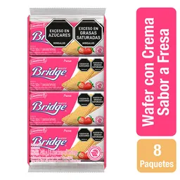 Bridge Galleta Waffer con Crema Sabor Fresa