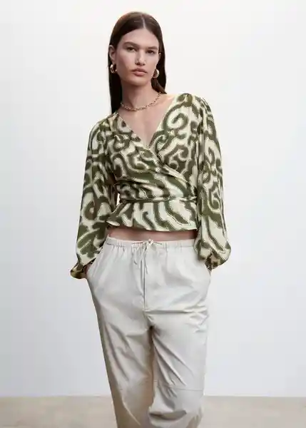 Blusa Tour Verde Talla S Mujer Mango