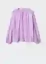 Blusa Plis Lila Talla XS Mujer Mango