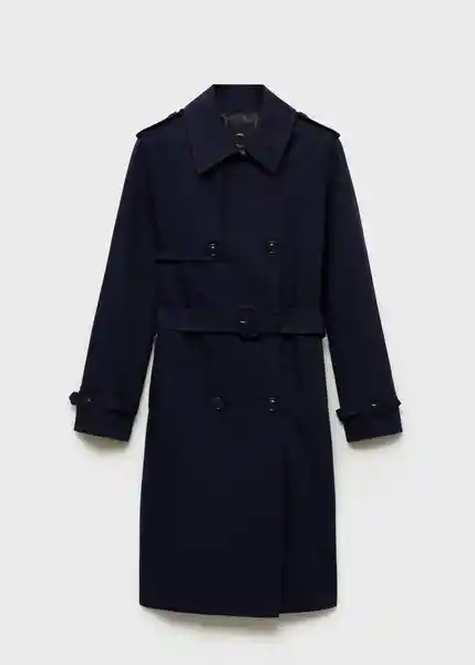 Chaqueta Trench Polana Navy Talla S Mujer Mango