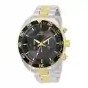 Invicta Reloj Acero Hombre Plata Dorado y Negro 30058