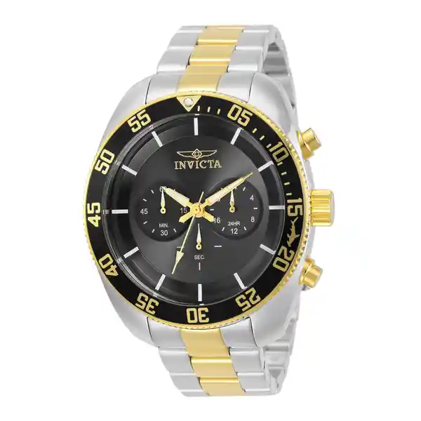 Invicta Reloj Acero Hombre Plata Dorado y Negro 30058