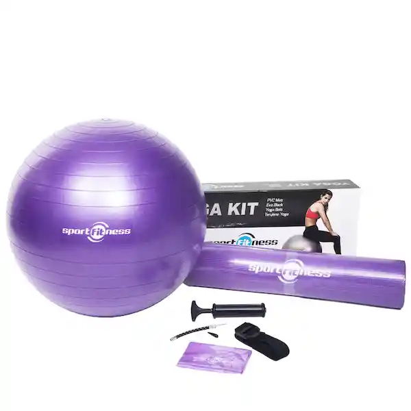 Kit De Yoga Sporfitness Gym Ejercicio Morado 70339