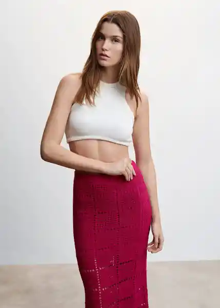 Falda Greta Fucsia Talla L Mujer Mango