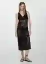 Vestido Ama Negro Talla L Mujer Mango