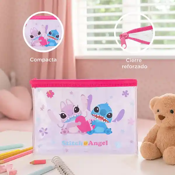 Cartuchera Lilo & Stitch Disney Rosa Miniso
