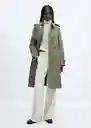 Chaqueta Trench Polana Khaki Talla XL Mujer Mango