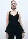 Top Cinnamon Negro Talla S Mujer Mango