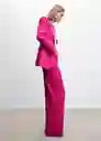 Blazer Americana Smart Fucsia Talla L Mujer Mango