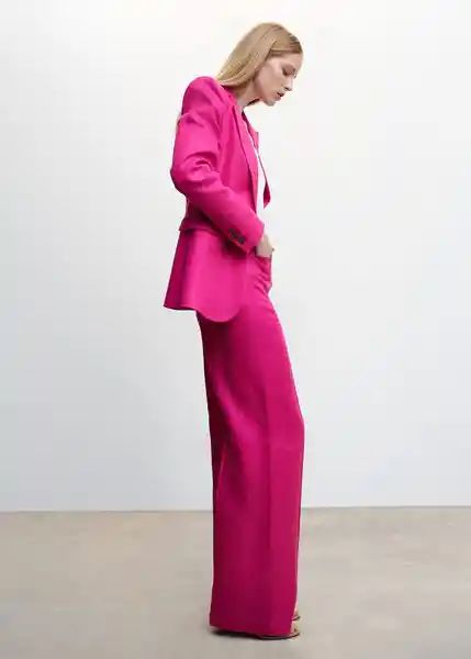 Blazer Americana Smart Fucsia Talla L Mujer Mango