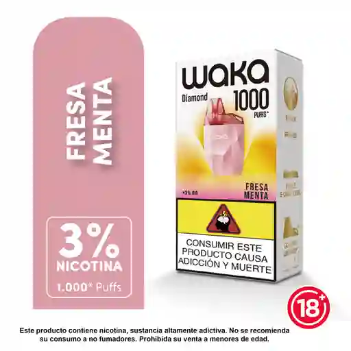 Waka Vapeador Mini Diamond Strawberry Ice 3% 1000 Puff