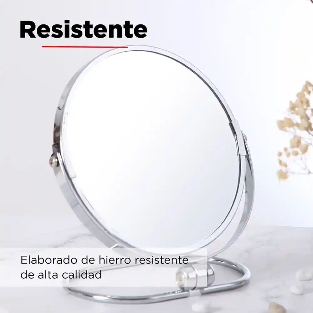 Miniso Espejo Redondo De Mesa Doble Cara 7""