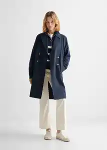 Abrigo Trench Navy Talla 21 Teen Niñas Mango