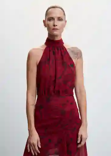 Vestido Sunrise Rojo Talla S Mujer Mango