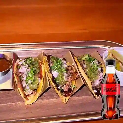 Combo Tacos Mexicanos X 3 + Coca-Cola Zero 250 ml