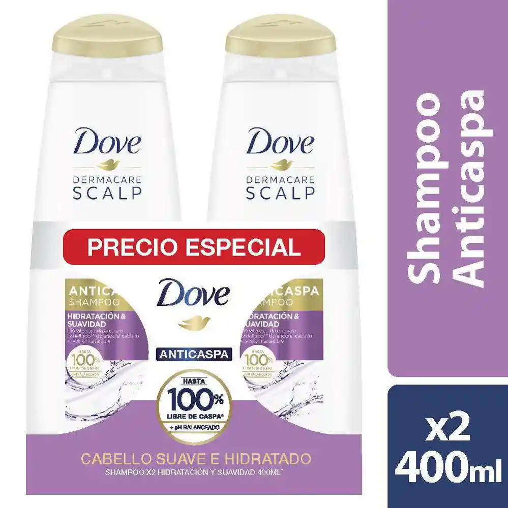 Dove Shampoo Anticaspa Cabello Suave y Hidratado